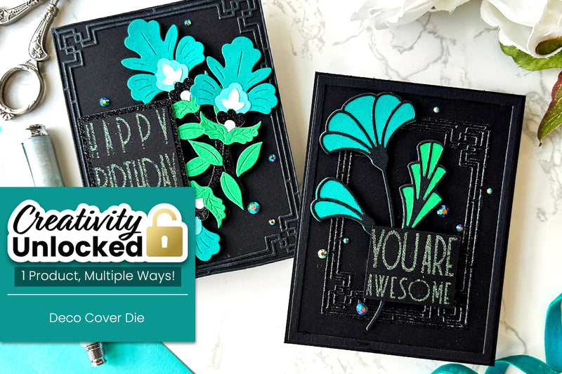 Creativity Unlocked: Monochromatic Art Deco Inspired Card