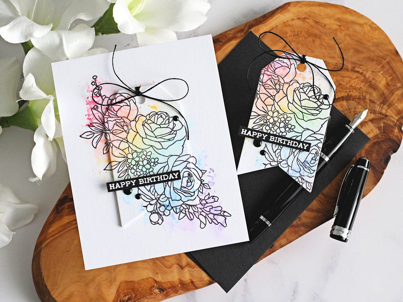 Ink Smooshing With Hawaiian Shores Brush and Fine Tip Pens – Terrific Tags with Michelle