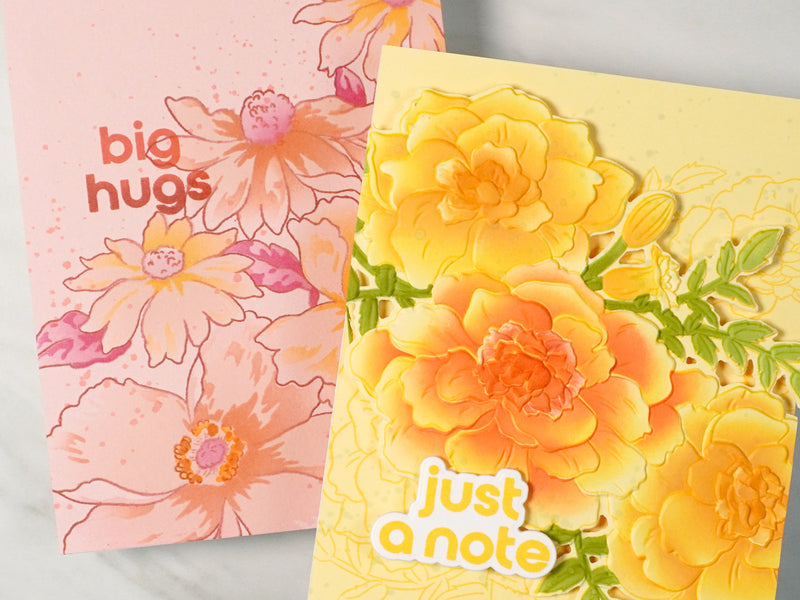 2 Creative Cardstock Techniques Meet Ink-Blended Florals | Perfect Pairings with Jaycee