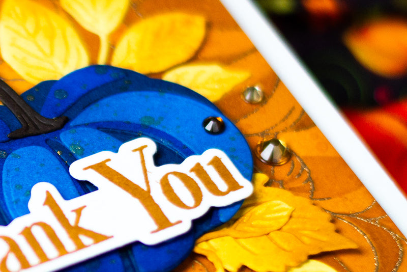 Create a Unique Pumpkin Card with Blue and Gold Accents