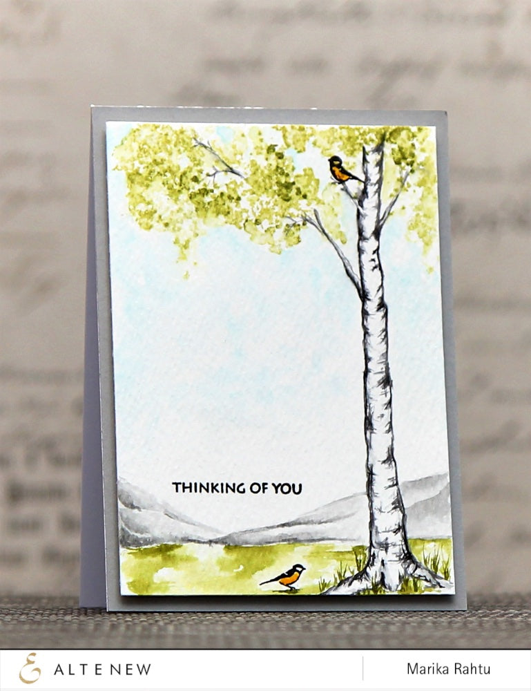 VIDEO: Birch Land with Watercolor Stamping