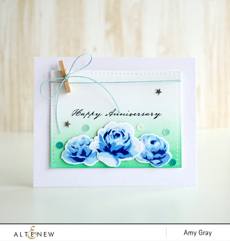 Layered stamping with Vintage Roses