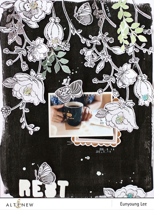 A Layout with Stamping Beautiful Line & Shadow