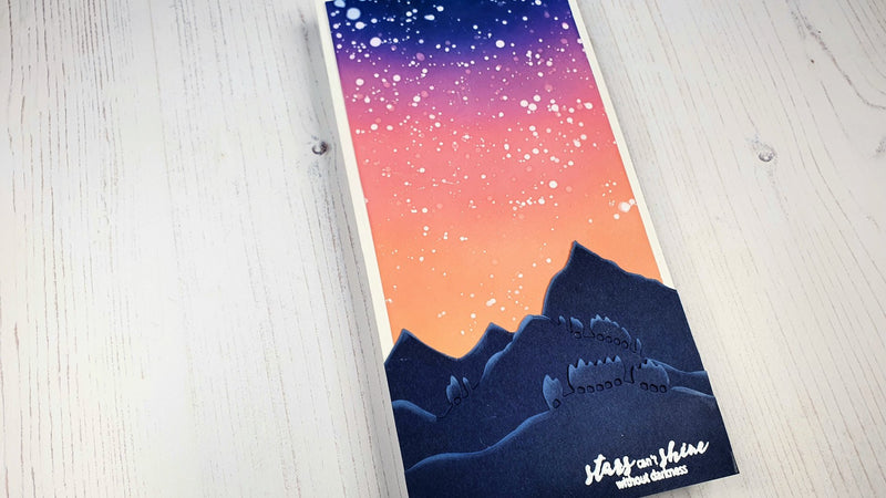 Beautiful Ink Blended Sunrise on a Slimline Card – Lydia’s Crafty Corner