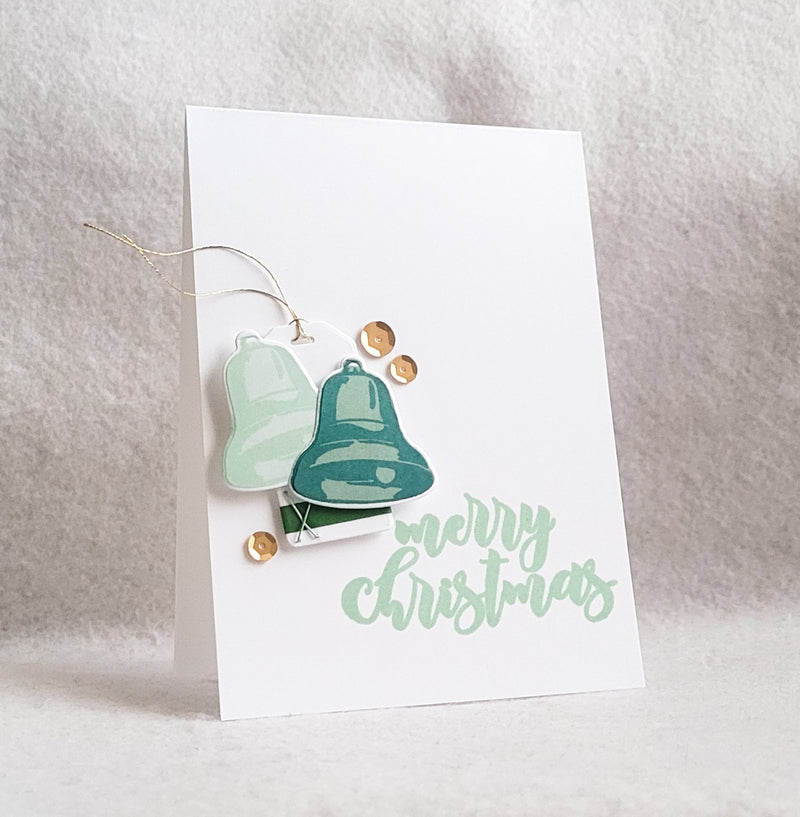 Mini Christmas Stamp Set + Bells and Bows Add-On | Clean and Simple Holiday Card Ideas