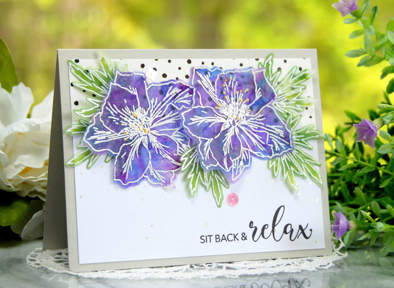 Alcohol-Inked Larkspur on Vellum