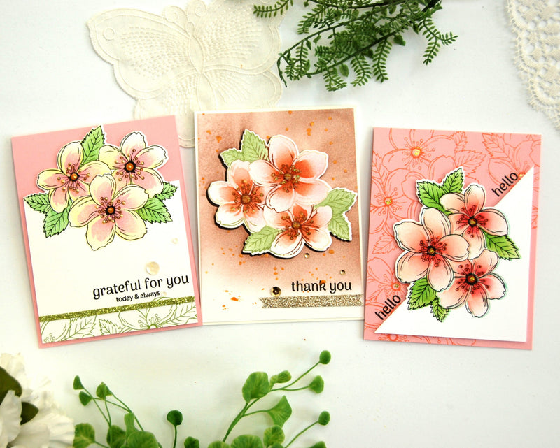 Three Innovative Ways of Die-Cutting with Cherry Blossoms Stamp
