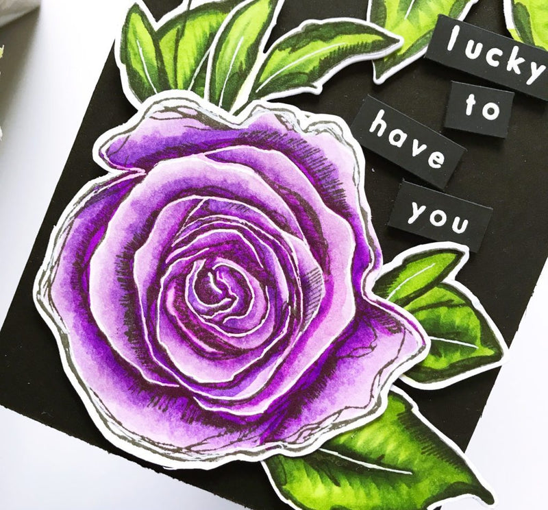 Inked Rose and Inked Flora Card