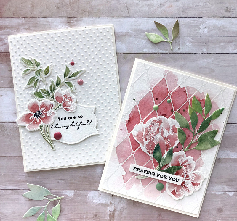 Watercolor Painting with Pen Sketched Flowers