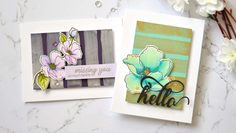 Card Ideas Using Gradient Cardstock and Metallic Watercolors (Take 2 with Therese)