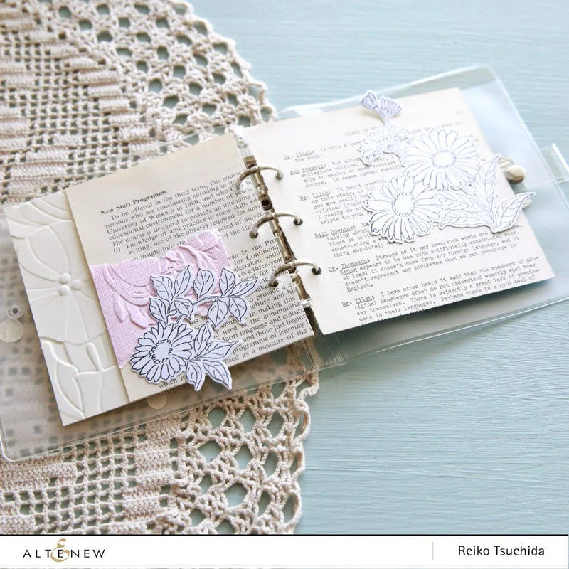 Fun Art Journal Idea: Stamping Beautiful Floral Outlines on Shrink Plastic