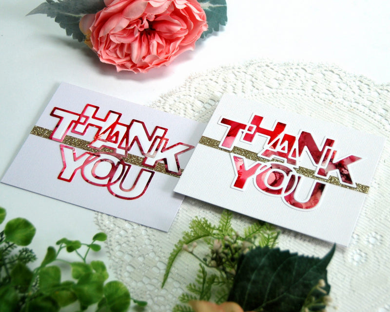 2 Quick and Stunning CAS Thank You Cards with Alcohol Inks