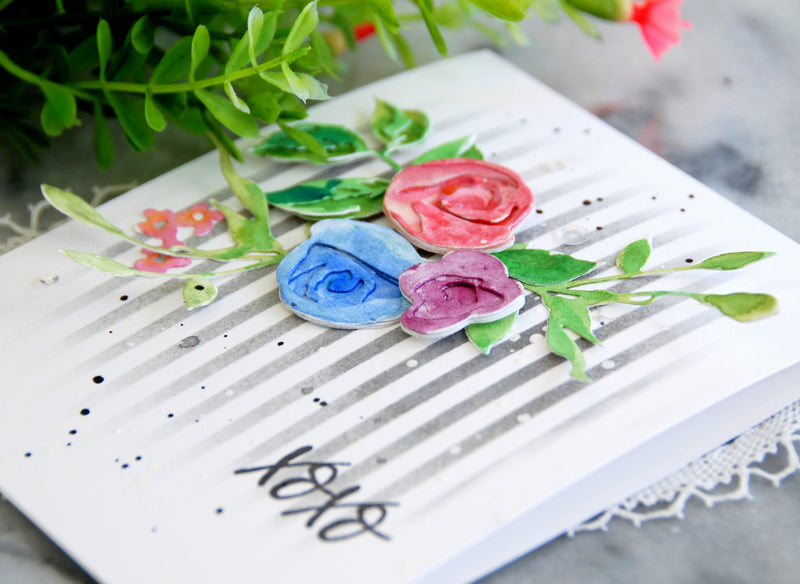 A Clean and Simple Card with Rose Flurries 3D Die