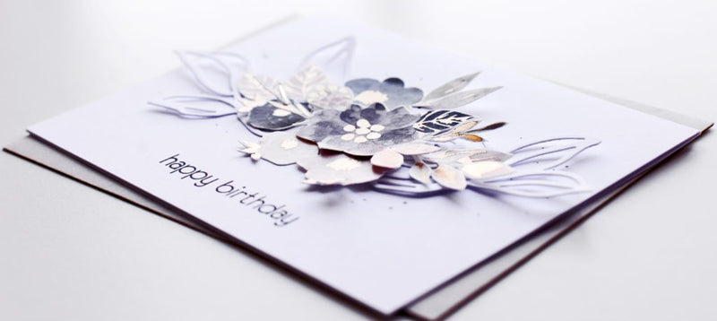 Birthday Card with Washi Tape and Rose Filament Die