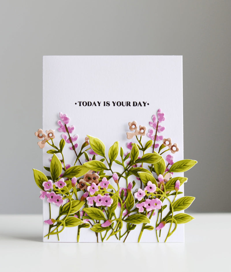 Fun Dimensional Card with a Leafy Arrangement feat. Itty Bitty Branches Die Set