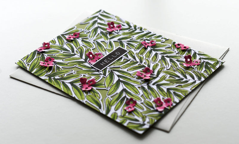 Combining Two Different Dies to Create a Flowering Foliage Background