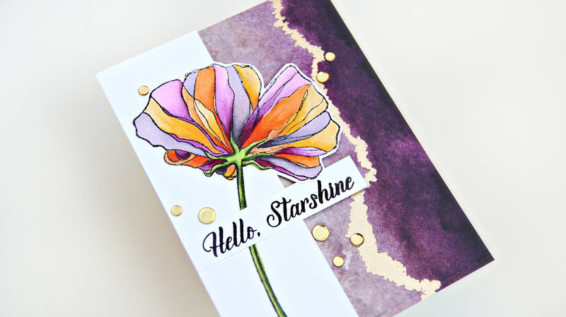Watercoloring and Washi Tape Cardmaking Tutorial | Creative Coloring with Erum: Purple Wonderland