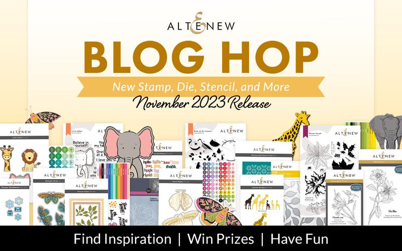 Altenew November 2023 Stamps, Dies, Stencils, Betterpress Plates Release | Blog Hop + Giveaway ($300 in Total Prizes!)