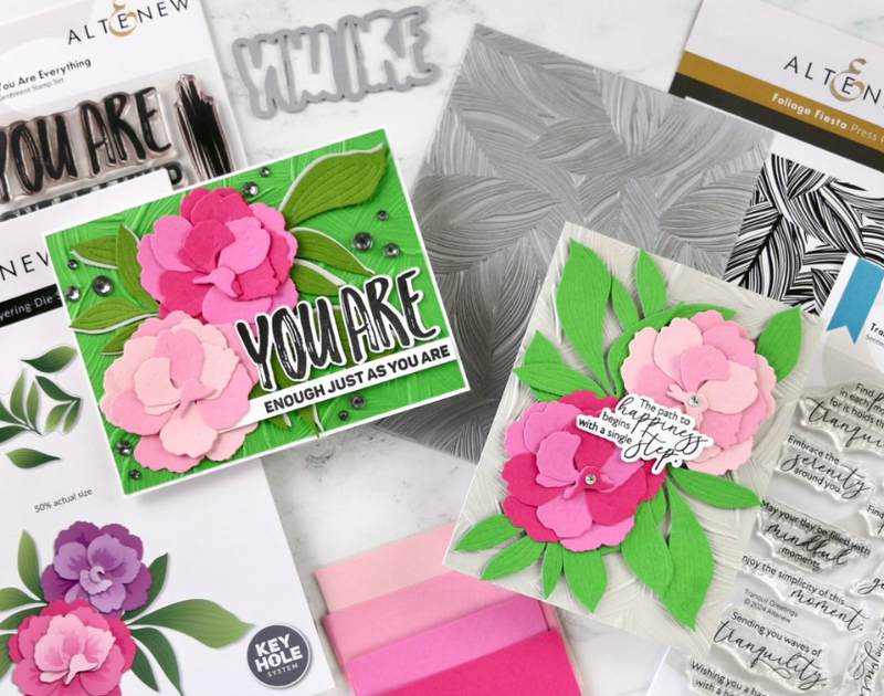 Make Two Beautiful Detailed Cards With the CAF Layering Carnations! | Tremendous Textures With Erica