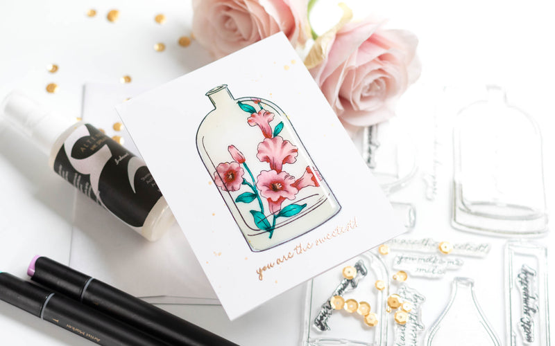 How to Create Flowers in a Glass Vase (with Real Glass Look!) | Stylish Cardmaking Techniques with Jenny