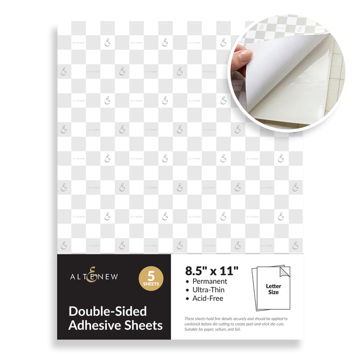 Double-sided Adhesive Sheets - 8.5" x 11" (5 sheets/set)