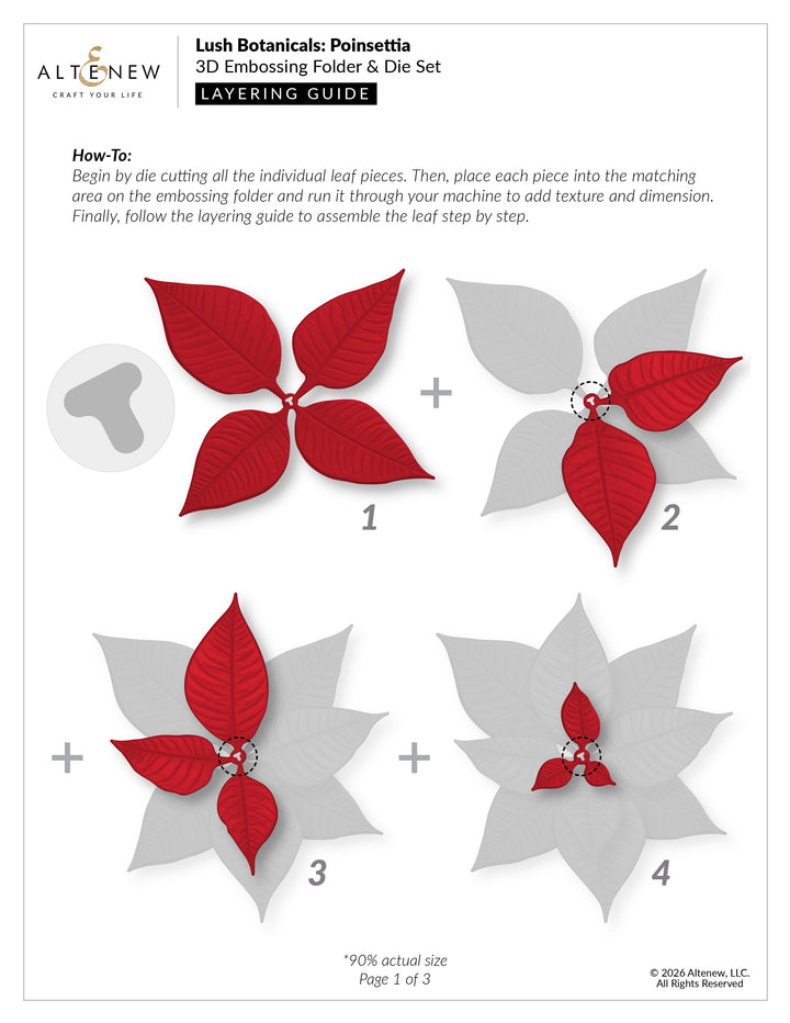 Lush Botanicals: Poinsettia 3D Embossing Folder & Die Set - Altenew