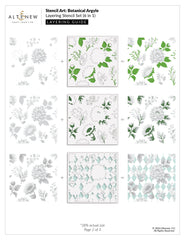 Stencil Art: Botanical Argyle Layering Stencil Set (6 in 1)