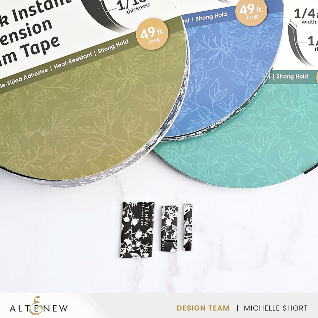 Black Instant Dimension Foam Tape - 1/16'' x 1/4'' x 15m - Altenew