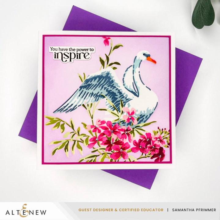 Stencil Art: Swan Serenade Layering Stencil Set (6 in 1) - Altenew