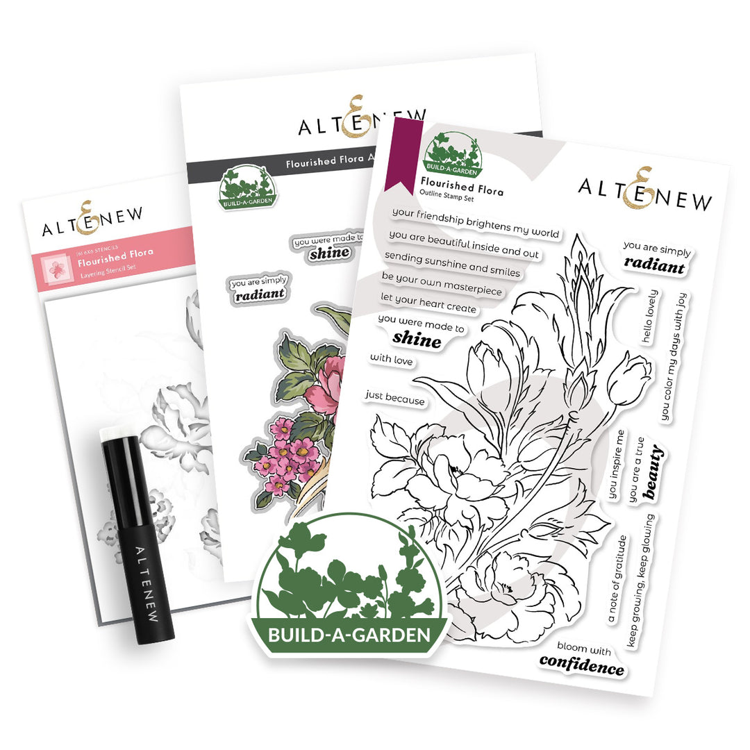 Build-A-Garden: Flourished Flora & Add-On Die Bundle - Altenew