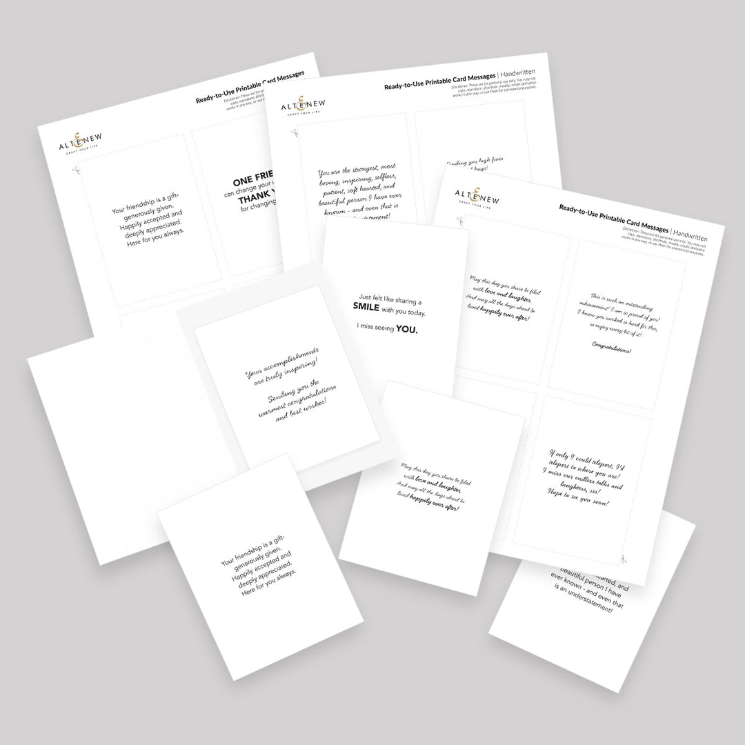 Ready-to-Use Printable Card Messages - Altenew