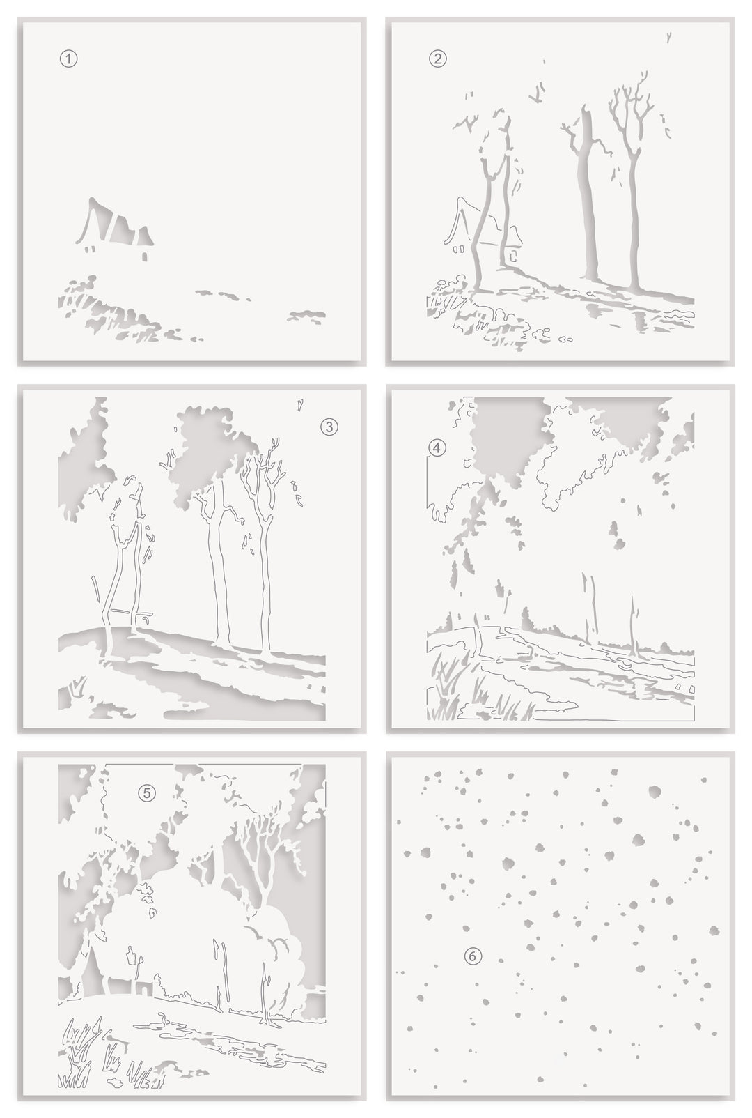 Stencil Art: Where Nature Meets Home Layering Stencil Set (6 in 1) - Altenew