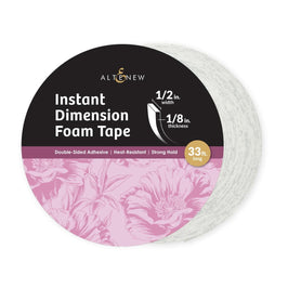 Instant Dimension Foam Tape - 1/8'' x 1/2'' x 10m