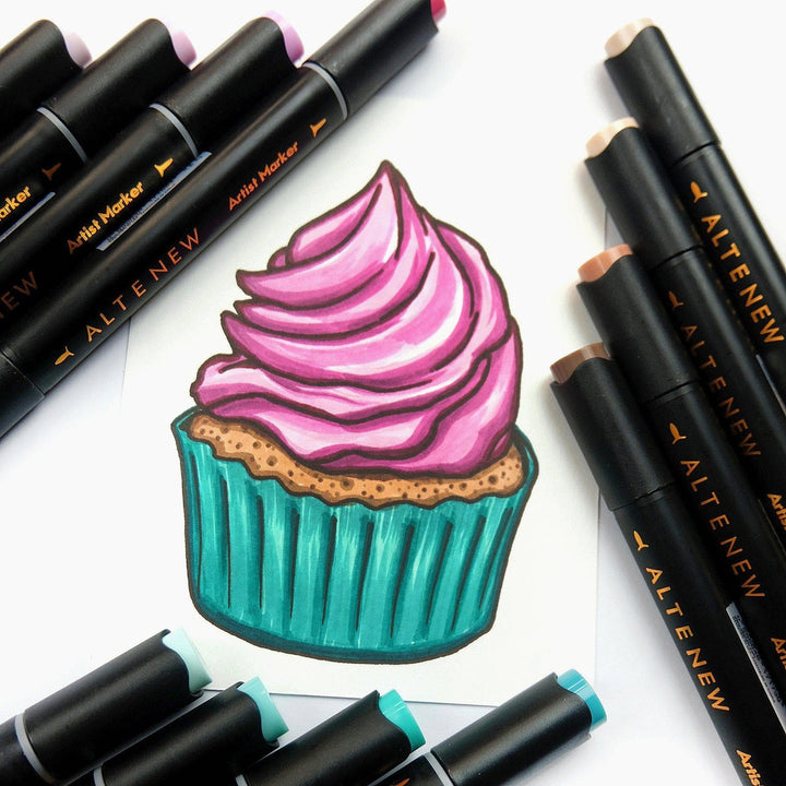 Artist Alcohol Markers Set D & Botanical Elegance Alcohol Marker Coloring Sheets Bundle