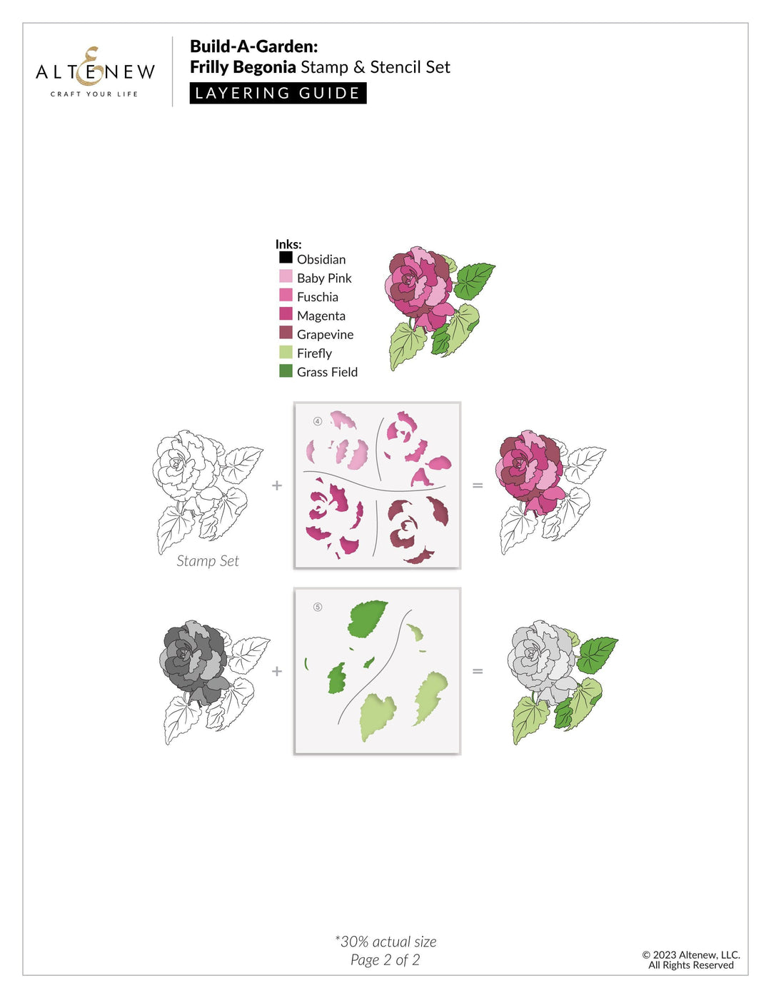 Altenew Build-A-Garden Bundle Build-A-Garden: Frilly Begonia & Add-on Die Bundle