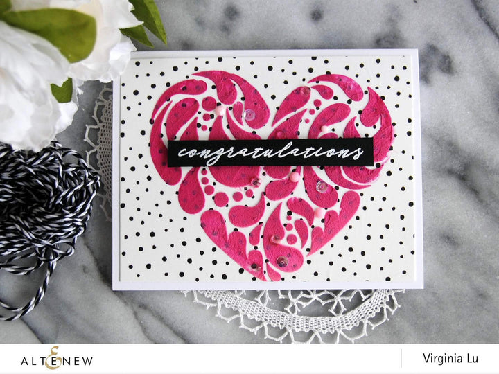 Altenew Creativity Kit Featurette Stamping Over a Stenciled Design Class