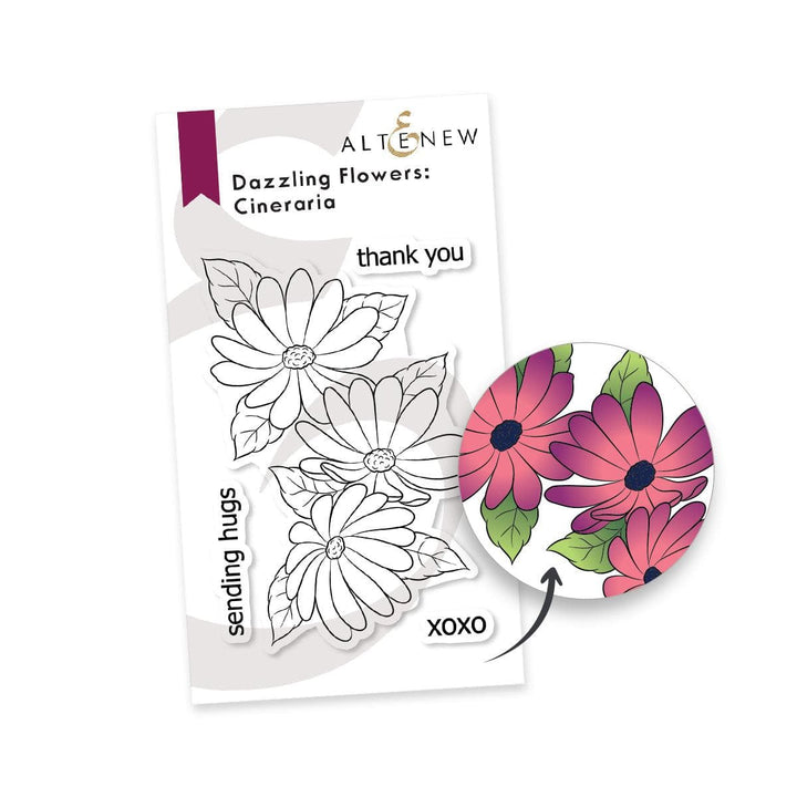 PMA Industries, Inc. Clear Stamps Dazzling Flowers - Cineraria Stamp Set