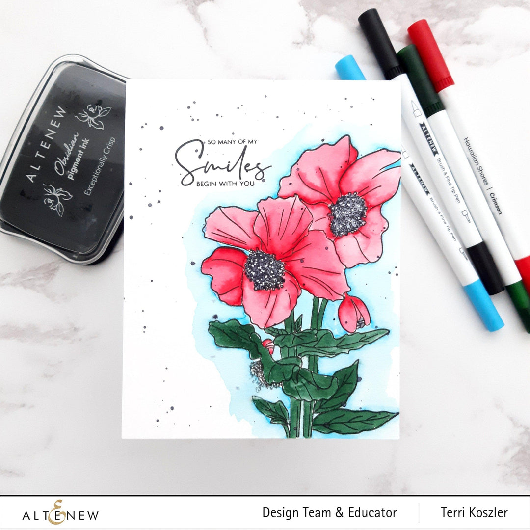 Photocentric Clear Stamps Paint-A-Flower: Himalayan Poppy Outline Stamp Set