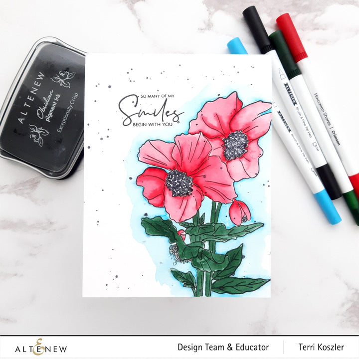 Photocentric Clear Stamps Paint-A-Flower: Himalayan Poppy Outline Stamp Set