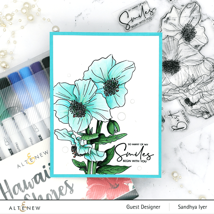 Photocentric Clear Stamps Paint-A-Flower: Himalayan Poppy Outline Stamp Set