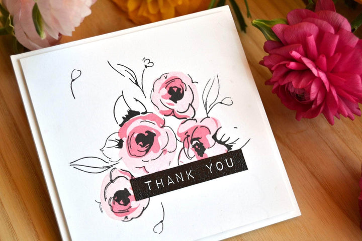 Photocentric Clear Stamps Painted Flowers Stamp Set