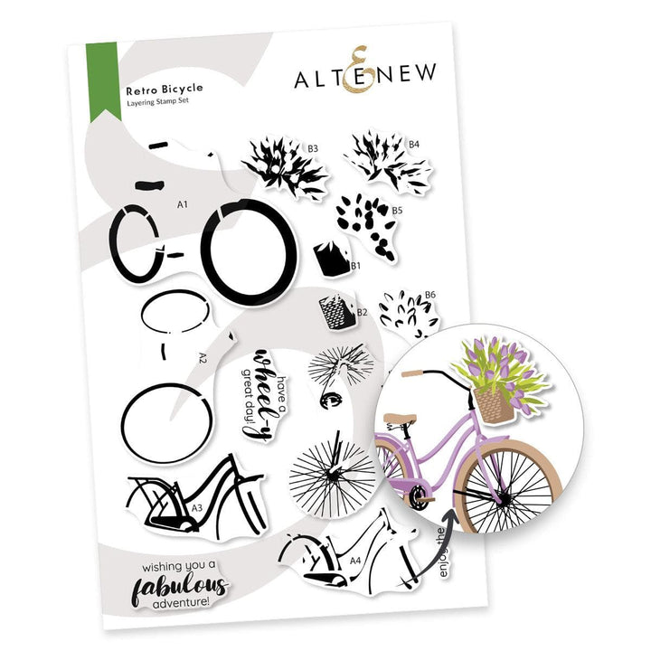 Photocentric Clear Stamps Retro Bicycle Stamp Set