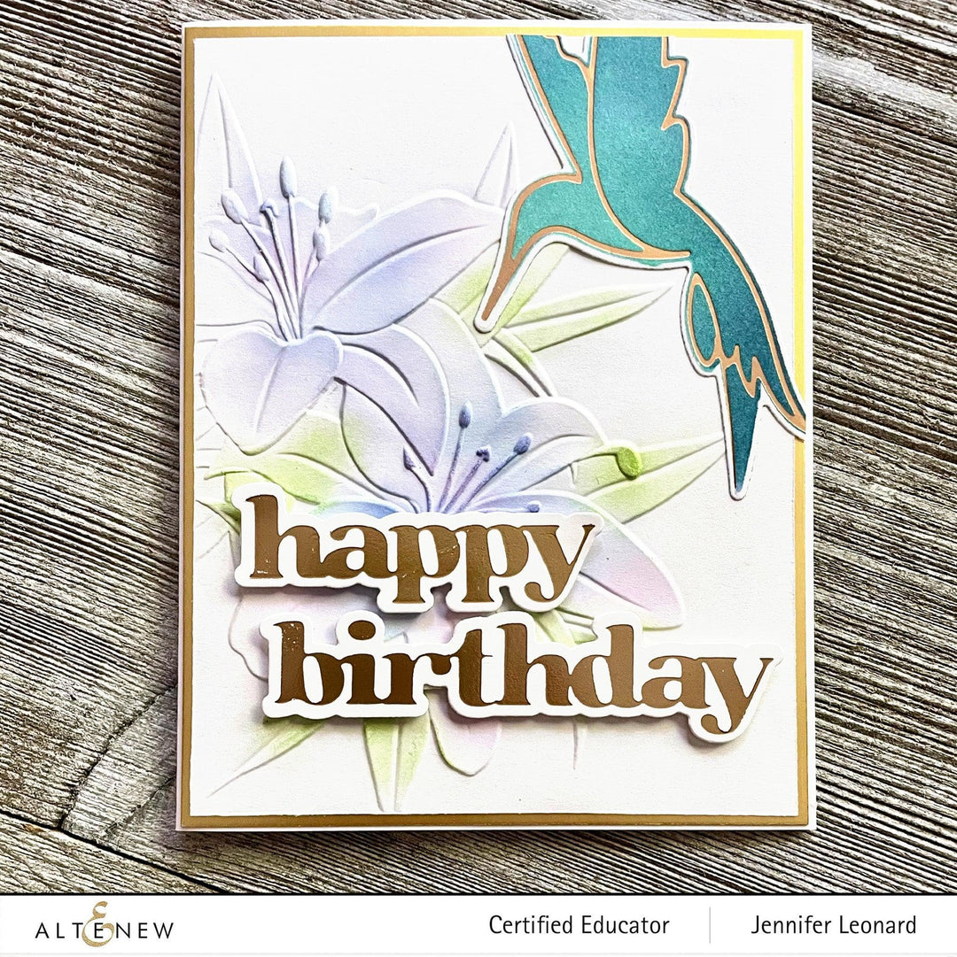 Altenew Die & Stencil & Hot Foil Plate Bundle Shimmery Hummingbirds