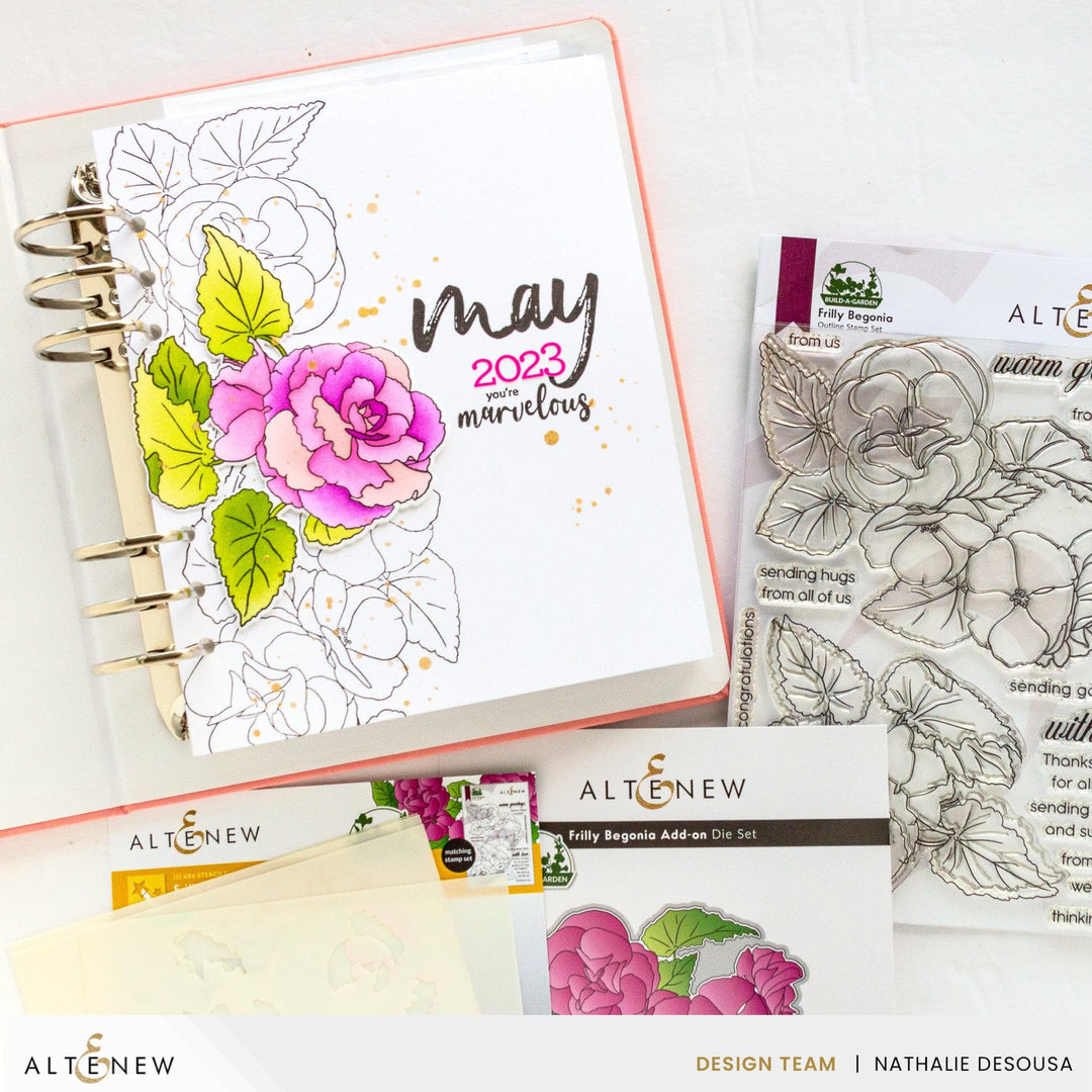 Part A-Glitz Art Craft Co.,LTD Dies Build-A-Garden: Frilly Begonia Add-on Die Set