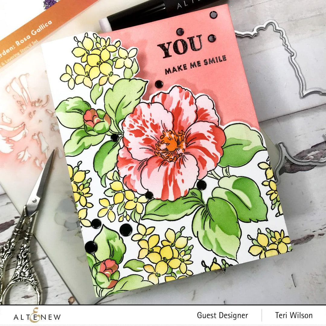 Part A-Glitz Art Craft Co.,LTD Dies Build-A-Garden: Rosa Gallica Add-On Die Set