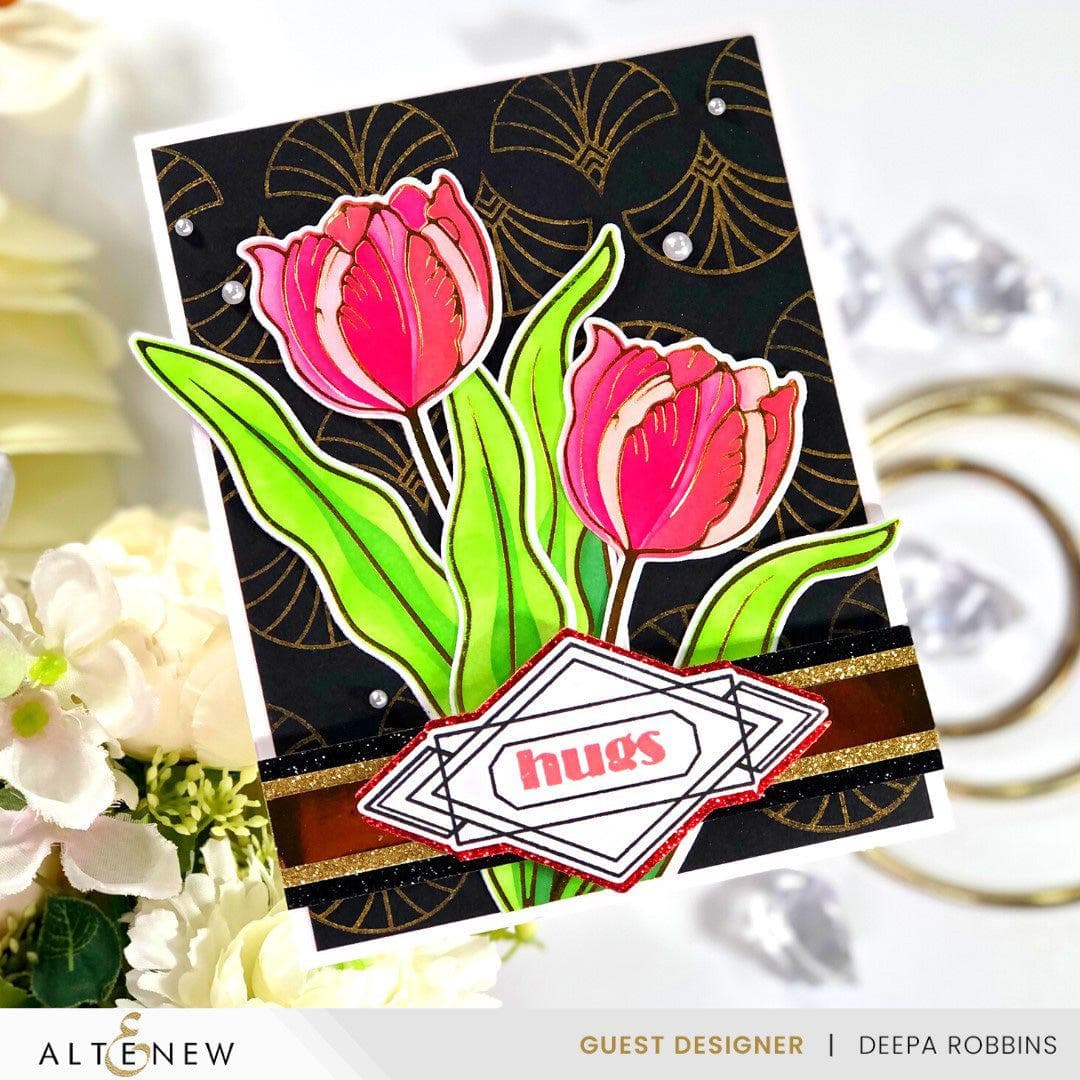 Part A-Glitz Art Craft Co.,LTD Dies Spark Joy: Blushing Tulip Add-On Die