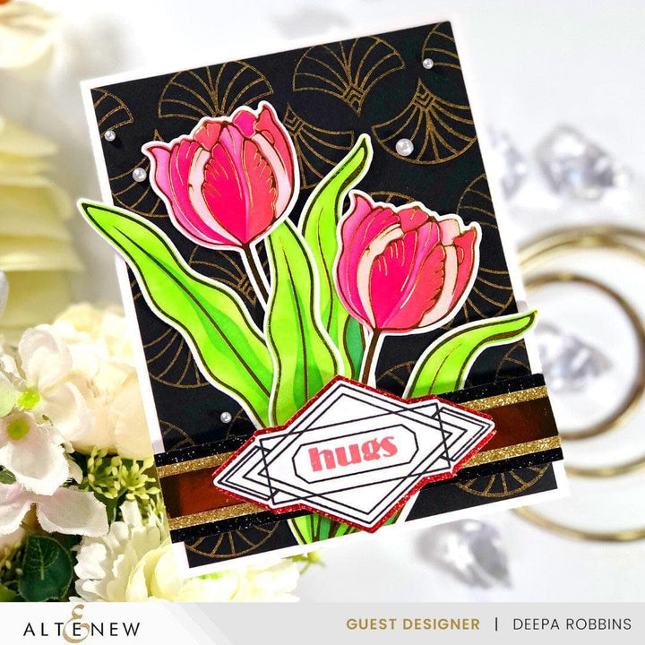 Part A-Glitz Art Craft Co.,LTD Dies Spark Joy: Blushing Tulip Add-On Die