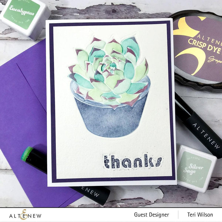Part A-Glitz Art Craft Co.,LTD Dies Spark Joy: Potted Succulent Add-On Die Set
