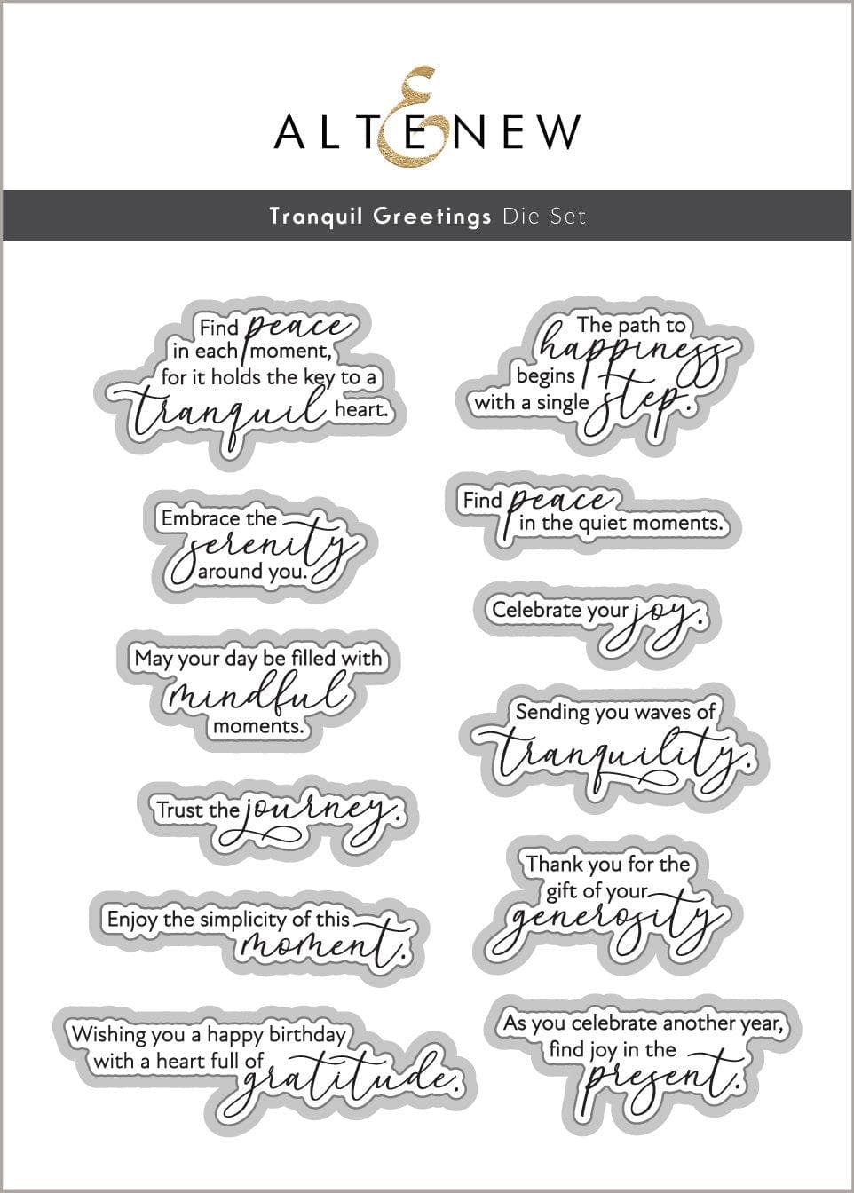 Tranquil Greetings Die Set