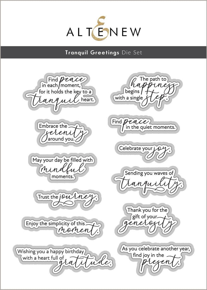 Tranquil Greetings Die Set
